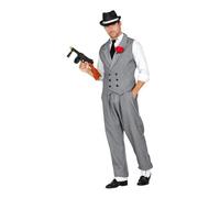 Costume De Gangster - Widmann - Gris - Xxl - Gilet, Pantalon Et Cravate Inclus - Pour Homme Multicolore