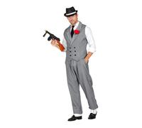 WIDMANN MILANO – Costume de gangster – gilet et pantalon rayés – chef de la mafia, carnaval