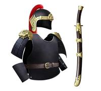 Costume de garde impérial chinois for enfant, armure en plastique style Jinyiwei de la dynastie Ming et casque à ailes de phénix, ensemble de guerrier for garçon avec épée, arc et flèches(A)