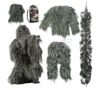 Costume de ghillie, 5pcs / ensemble de gorilles légers, costume Gilly Comfortale, vêtements chasse au camouflage 3D, vêtements chasse au camouflage, ghillie classique pour enfants adultes jeune