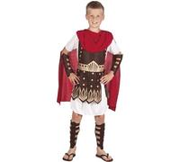 Boland - Costume enfant Gladiateur, set avec tunique, protection pour bras et jambes, combattant, chevalier, carnaval, fête à thème, multicolore, 4-6 ans