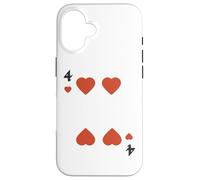 Costume de Groupe d'halloween Four of Hearts Deck of Cards Coque pour iPhone 16