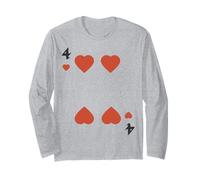 Costume de Groupe d'halloween Four of Hearts Deck of Cards Manche Longue