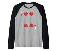 Costume de Groupe d'halloween Four of Hearts Deck of Cards Manche Raglan