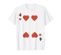 Costume de Groupe d'halloween Four of Hearts Deck of Cards T-Shirt
