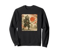 Costume de Guerrier Japonais de samouraï Citrouille d'halloween Sumi-e Sweatshirt