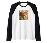 Costume de Guerrier Japonais du Père Noël Samouraï Sumi-e Art drôle Manche Raglan