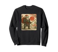 Costume de Guerrier Japonais du Père Noël Samouraï Sumi-e Art drôle Sweatshirt