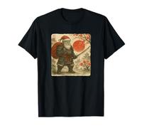 Costume de Guerrier Japonais du Père Noël Samouraï Sumi-e Art drôle T-Shirt