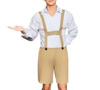 Costume de guerrière médiévale allemande de la bière pour homme, fête de la bière bavaroise, avec bretelles, costume de cosplay Hanako-Kun, Jaune clair., S