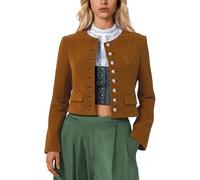 Costume de guerrière médiévale pour femme - Élégant costume de cosplay - Robe de cour - Veste de fête de la bière - Jupe polyvalente pour femme - Costume de cosplay lapis lazuli, marron, S