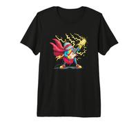 Costume de Guitare Rock électrique avec Un héros Cool dans la Cape T-Shirt Haut de Gamme