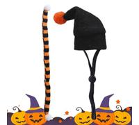 Costume de hamster réglable et pour Halloween et cosplay | Chapeau de sorcière pour hamster avec écharpe pour séance photo de vacances et d'anniversaire, lapin, gerbille, hérisson