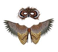 Costume de hibou Kids Halloween Aile de pygarque à tête blanche vibrante avec masque pour garçons filles à une taille s'adapte la plupart des costumes d'animaux pour cosplay, fête thème, jouets