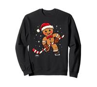 Costume de hockey de Noël en pain d'épice jouant au hockey Sweatshirt
