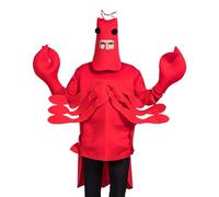 Costume de homard pour adulte - Combinaison rouge avec capuche - Costume de crabe - Costume de homard - Body réaliste et confortable pour Halloween