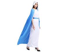 Costume de Jésus-Christ pour adulte - Robe de Jésus blanche avec cape rouge - Costume de crèche de Noël - Costume de prince grec antique - Cosplay pour Halloween - Déguisement religieux