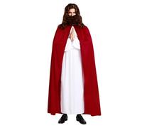 Costume de Jésus-Christ pour adulte - Robe de Jésus blanche avec cape rouge - Costume de crèche de Noël - Costume de prince grec antique - Cosplay pour Halloween - Déguisement religieux