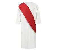 Costume de Jésus-Christ - Robe Jésus blanche avec écharpe rouge et collier en or - Croix en or - Prêtre, prêtre et évêque - Pour Noël, Pâques, fête, cosplay