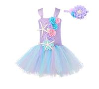 Costume de jeu de rôle de dessin animé pour tout-petit - Bandeau en maille - Robe de princesse (bleu ciel, 2T)