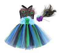 Costume de jeu de rôle sans manches en tulle pour fille avec coiffe | Tutu de princesse pour enfants de 2 à 12 ans, costume pour Halloween, carnaval, événement scolaire