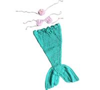 Costume De Jeune Fille Mer En Tricot Doux Couvre-chef À Fleurs Sur La Poitrine Pour Capturer Beaux Moments Dans Photographie Des Nouveau-nés Ensemble Séances Photo Pour Bébé Faites À