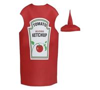 Costume de ketchup - Déguisement fantaisie unisexe - Vêtement de fête sur le thème des condiments - Produit humoristique pour carnaval, utilisation pour adultes, hommes, femmes, couples