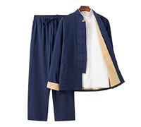 Costume de Kung Fu en coton et lin pour hommes, costume de méditation pour arts martiaux, chemise double couche, pantalon, ensemble 3 pièces, uniforme de Taichi, vêtements traditionnels chinois, cos