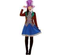 Costume De La Fête De La Fée Alice Pour Femmes Adultes Miss Mad Hatter