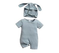 Costume de lapin pour bébé - Grenouillère mignonne - Costume d'animal mignon - Combinaison douce et douillette - Avec capuche - Oreilles de lapin - Combinaison pour les fêtes de famille au printemps