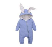 Costume de lapin pour bébé - Tenue de Pâques - Costume d'animaux mignons - Combinaison douce - Confortable - Oreilles de lapin - Combinaison mignonne pour les séances photo de Pâques
