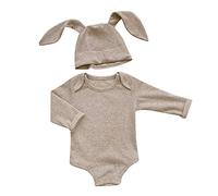 Costume de lapin pour enfant et bébé - Grenouillère mignonne - Costume animal mignon - Combinaison douce et douillette - Avec capuche - Oreilles de lapin - Combinaison pour jolies tenues quotidiennes