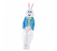 Costume de lapins de Pâques 6 pièces : coiffe, chemise, gilet, combinaisons, gants, nœud papillon, costume d'Halloween pour adultes et enfants, cadeau d'Halloween avec nœud papillon