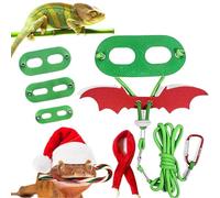Costume de lézard mignon - Harnais réglable avec ailes de Noël - Corde de traction colorée de dragon barbu - Costume de reptiles pour anniversaire, marche