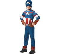 Costume de licence Captain America pour garçon bleu-rouge-blanc