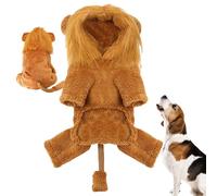 Costume de lion pour chien - Costume de cosplay pour animaux de compagnie - Pull à capuche - Avec crinière de lion - Belle perruque de lion douce et chaude - Vêtement pour animaux de compagnie de