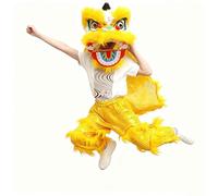 Costume de Lion Pour La Danse du Dragon, Tête de Lion du Sud, Accessoire de Spectacle Folklorique Pour L'éveil du Dragon, en Extérieur(Yellow,M)