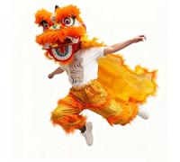 Costume de Lion Pour La Danse du Dragon, Tête de Lion du Sud, Accessoire de Spectacle Folklorique Pour L'éveil du Dragon, en Extérieur(Orange,M)