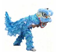 Costume de Lion Pour La Danse du Dragon, Tête de Lion du Sud, Accessoire de Spectacle Folklorique Pour L'éveil du Dragon, en Extérieur(Blue,M)