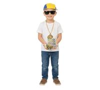 Costume de livre riche pour enfant - Déguisement avec casquette de baseball, lunettes noires, chaîne de dollars milliardaire, fausse monnaie et cravate d'école - Parfait pour Halloween et la journée