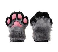 Costume De Loup Gants Chauds De Patte À Fourrure pour Adultes Mignons en Peluche Mittens Ou Ports Accessoires Accessoires Animaux Cosplays Fêtard Gants Animaux Adultes