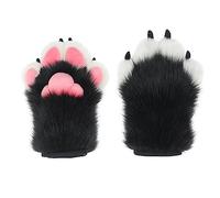 Costume De Loup Gants Chauds De Patte À Fourrure pour Adultes Mignons en Peluche Mittens Ou Ports Accessoires Accessoires Animaux Cosplays Fêtard Gants Animaux Adultes