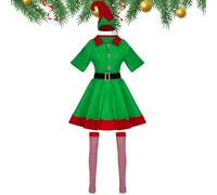 Costume de lutin de Noël - Costume vert | Costume de Santa Helper - Thème de la saison pour le style du, ensemble de rôle de carnaval vif qui crée une atmosphère de fête