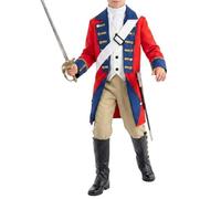 Costume de manteau rouge britannique pour enfants, tenue de costumade pour | Costume historique complet 6 pièces avec chapeau, veste, cravate, pantalon, bottes et écharpe, tissu respirant pour Halloween