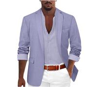 Costume de mariage pour homme - Blazer bleu clair - Coupe droite - Veste de costume d'été élégante - Veste de costume légère - Veste de costume moderne - Mode smoking - Veste traditionnelle pour homme