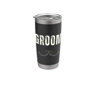 Costume de marié avec moustache - Fête du marié Gobelet isotherme en acier inoxydable double paroi