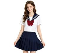 Costume de marin uniforme scolaire | Confortable et traditionnel avec nœud papillon, maritime cosplay comme uniforme scolaire | Pour théâtre, cosplay, événements, réunions, fêtes, enfants, adolescents