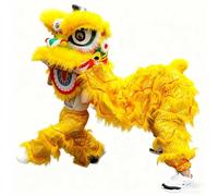 Costume de Mascotte de Danse du Lion, Danse Traditionnelle Chinoise du Dragon et du Lion Pour Fête, Carnaval et Festival(Yellow,L)