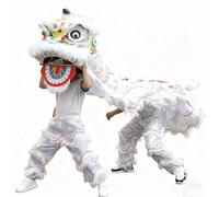 Costume de Mascotte de Danse du Lion, Danse Traditionnelle Chinoise du Dragon et du Lion Pour Fête, Carnaval et Festival(White,M)