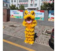 Costume de Mascotte de Danse du Lion de 12 Pouces, Danse Traditionnelle Chinoise du Dragon et du Lion Pour Une Hauteur de 130 À 180 cm, Divers Festivals, Carnavals, Jour de L'An(Yellow,Small style)